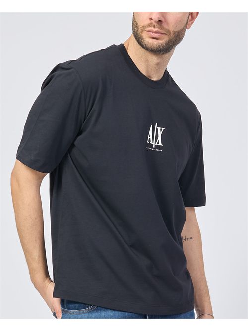 Armani Exchange Blue T-Shirt with Front Logo ARMANI EXCHANGE | XM000363-AF12308UB101